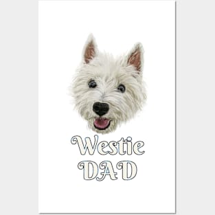 Mens Westie Dad Smiling West Highland Terrier Posters and Art